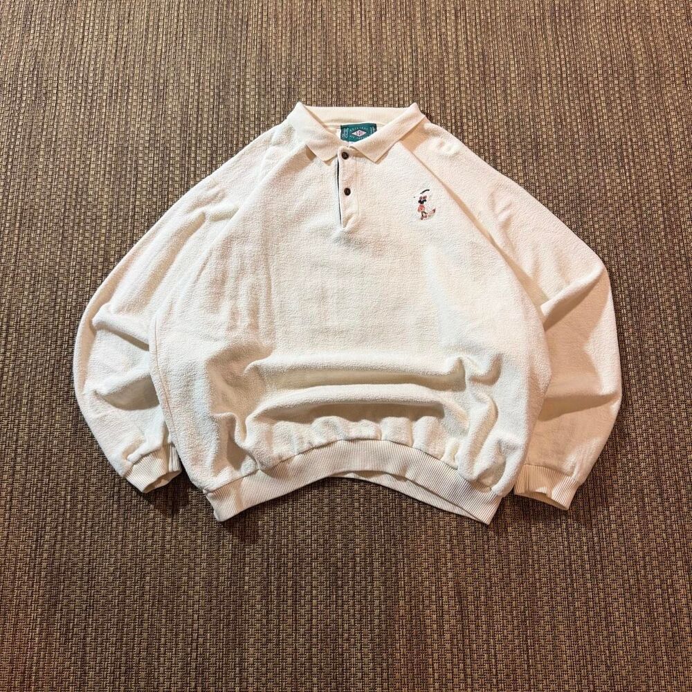 Sdi Men's White and Cream Sweatshirt